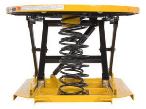 Vestil Steel Solid Manual Carousel Top Spring Scissor Table - 4,500 lb Black / - Yellow