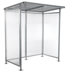 Vestil Steel Smoking Shelter Bus Stop - 3-4 Person - Silver