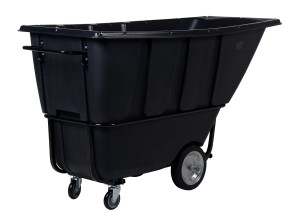 Vestil Plastic Heavy Duty Tilt Truck - 1 Cubic Yard 2100 lb - Black