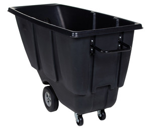 Vestil Plastic Light Duty Tilt Truck - 1/2 Cubic Yard 450 lb - Black
