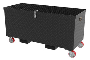 Vestil Steel Tread Plate Toolbox with Casters and Fork Pockets - 36 In. x 48 In. 3,000 lb - Black