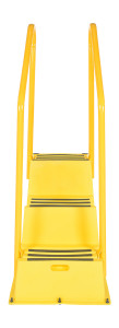 Vestil Polyethylene Nestable with Handrails Casters - 3 Step 500 lb - Yellow