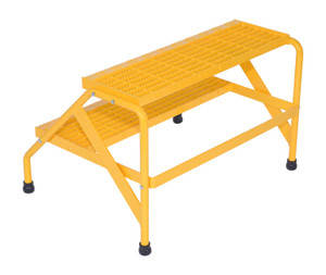 Vestil Aluminum 2 Step Knock Down Wide Stand - 500 lb - Yellow