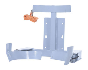 Vestil Steel Counter Balanced Power Lift Manual - 30 Gallon Poly Drum Gripper Attachment 600 lb - Gray