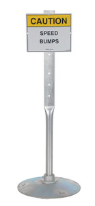Vestil Steel Sign Stand - 17.38 x 17.38 x 48 - Silver