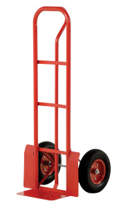 Vestil Steel P-Handle Truck with Pneumatic Wheels - 600 lb - Red