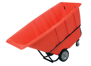Vestil Plastic Heavy Duty Tilt Truck - 1 Cubic Yard 2100 lb - Red