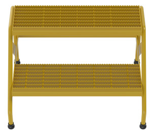 Vestil Aluminum 2 Step Wide Stand - 500 lb - Yellow