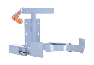 Vestil Steel Counter Balanced Power Lift Manual - 55 Gallon Poly Drum Gripper Attachment 600 lb - Gray