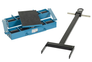 Vestil Steel Machinery Skates - 8 Nylon Rollers 6 Ton Static - Blue
