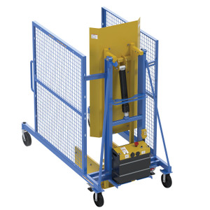 Vestil Steel DC Powered Trash Can Dumper - 72 In. Maximum Dump Height Blue / - Yellow