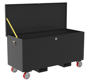 Vestil Steel Tread Plate Toolbox with Casters and Fork Pockets - 24 In. x 60 In. 3,000 lb - Black