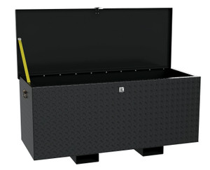 Vestil Steel Tread Plate Toolbox with Fork Pockets - 24 In. x 60 In. 3,000 lb - Black