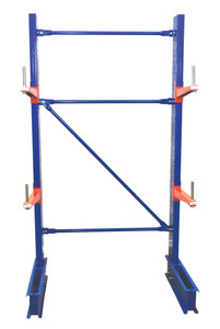 Vestil Steel Standard Duty Cantilever Single Sided Upright - 8 Ft x 30 In. To 36 In. Arm Blue Set
