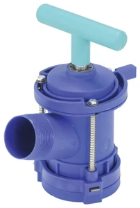 Vestil Fiberglass Reinforced Polypropylene Horizontal Drum Tap with - 2 In. Bung Size - Blue