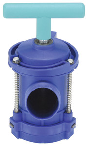 Vestil Fiberglass Reinforced Polypropylene Horizontal Drum Tap with - 2 In. Bung Size - Blue