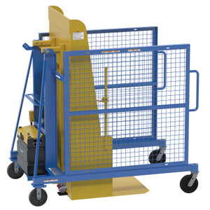 Vestil Steel Universal AC Powered Trash Can Dumper - 60 In. Maximum Dump Height Blue / - Yellow