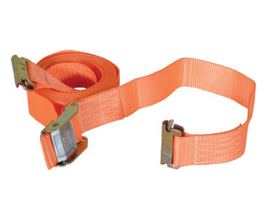 Vestil Polyester Cam Cargo Strap with E-Clip - 16 Ft. Working Length 1,200 lb Working Load - Orange