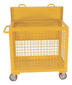 Vestil Steel Tool Box Expanded Metal - 13 Cubic Feet 24 In. x 36 In. 2,000 lb - Yellow