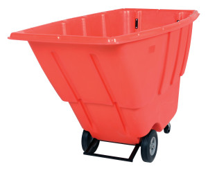 Vestil Plastic Light Duty Tilt Truck - 1 Cubic Yard 850 lb - Red