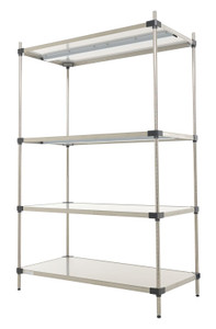 Vestil Stainless Steel Shelving - 48 In. x 24 In. 600 lb Brushed - Silver
