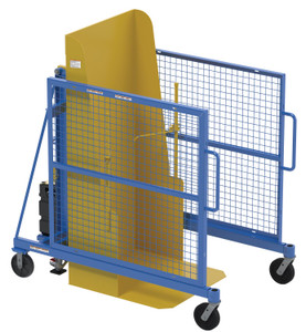 Vestil Steel Universal DC Powered Trash Can Dumper - 60 In. Maximum Dump Height Blue / - Yellow