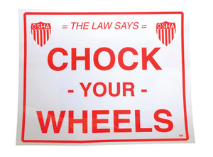 Vestil Vinyl Wheel Chock Sticker - 11-3/4 In. Wide x 9-3/4 In. Height - White