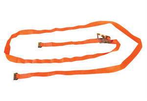 Vestil Polyester Ratcheting Cargo Strap with E-Clip - 16 Ft. Working Length 1,200 lb Working Load - Orange