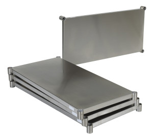 Vestil Stainless Steel Shelving Kit - 48 In. x 24 In. 600 lb Brushed - Silver