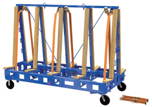 Vestil Steel/Wood Slab Transport Rack with Casters - 97 In. x 64 In. 4,000 lb - Blue