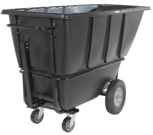 Vestil Plastic Heavy Duty Tow-Able Tilt Truck - 1 Cubic Yard - Black
