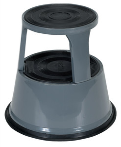Vestil Steel Rolling Step Stool - 17 In. Top Step Height 500 lb - Gray