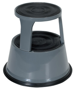 Vestil Steel Rolling Step Stool - 17 In. Top Step Height 500 lb - Gray