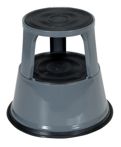 Vestil Steel Rolling Step Stool - 17 In. Top Step Height 500 lb - Gray