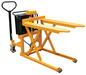 Vestil Steel Tote-A-Load DC Powered Fork Size - 21 In. x 43 In. 2,200 lb - Yellow