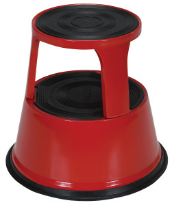Vestil Steel Rolling Step Stool - 17 In. Top Step Height 500 lb - Red