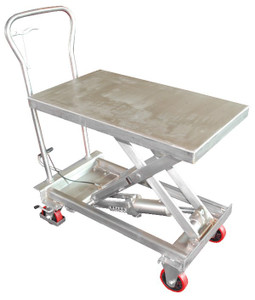 Vestil 304 Stainless Steel Scissor Cart - 400 lb - Silver
