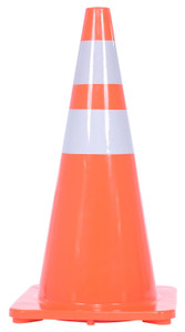 Vestil 100% PVC Standard Duty Traffic Cone with - 2 Reflectors 27-1/2 In. Height - Orange