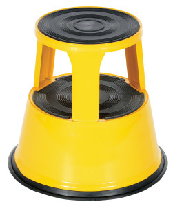 Vestil Steel Rolling Step Stool - 17 In. Top Step Height 500 lb - Yellow