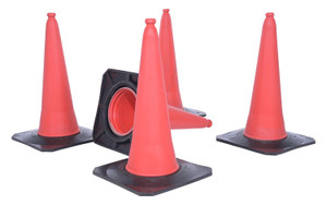 Vestil 100% PVC Economy Traffic Cones - 30-3/4 In. Height 5 Pack - Orange