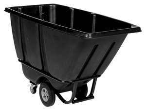 Vestil Plastic Heavy Duty Tilt Truck - 1/2 Cubic Yard 1400 lb - Black