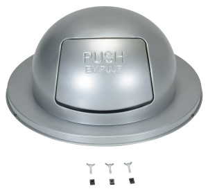 Vestil Steel Waste Disposal Top for - 55 Gallon Drums Zinc Plated - Gray