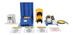Vestil Steel Electric Hydraulic with Aluminum LED Light Package Trailer Lock System Blue / - Yellow