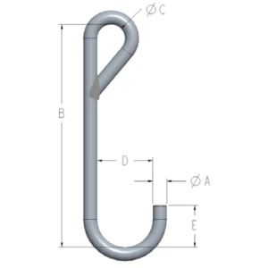 Machining & Welding 5/16 in X 8 in J-Hook Style 9