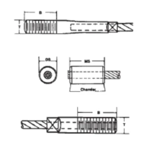 Machining & Welding 3/16 in Wire Rope Threaded Stud, Carbon Steel