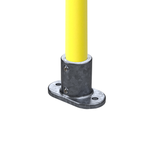 Safety Rail Co. Modular Galvanized Pipe Fitting, Standard Railing Flange, 1-1/4 in