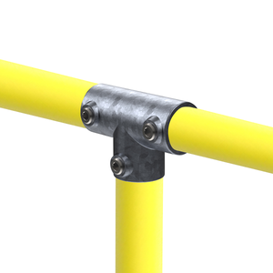 Safety Rail Co. Modular Galvanized Pipe Fitting, Three Socket Tee, 1-1/4 in