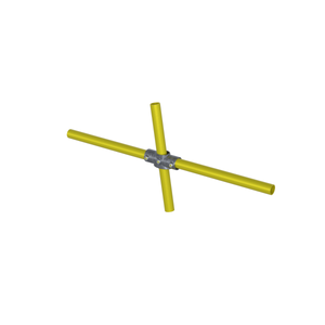 Safety Rail Co. Modular Galvanized Pipe Fitting, Two Socket Angle Cross, 1-1/2 in