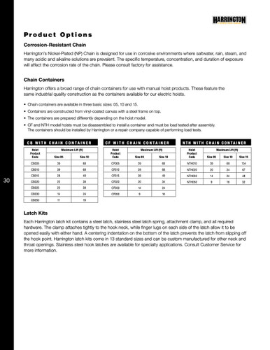 CB Hand Chain Hoist 10' Lift-Capacity 2 1/2 Ton CB025 Hand Chain Hoist HARRINGTON