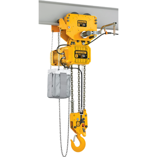 Harrington NERG Series Electric Chain Hoist with Geared Trolley - 20 Ton - 10 ft Lift